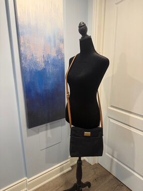 Calvin Klein Black Crossbody with Tan Adjustable Strap